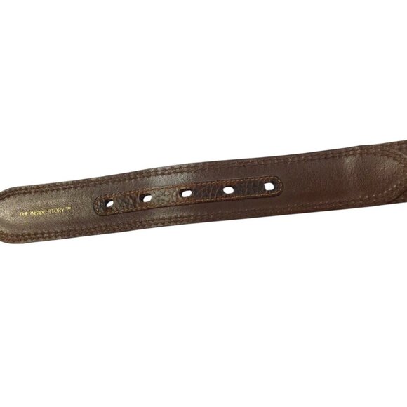 Ariat NWOT Belt Leather Baxter Black Oiled Rowdy Wester Brown Double Stitch 36 - Picture 8 of 8